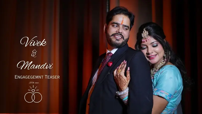 Still from Engagement Teaser · Vivek & Mandvi